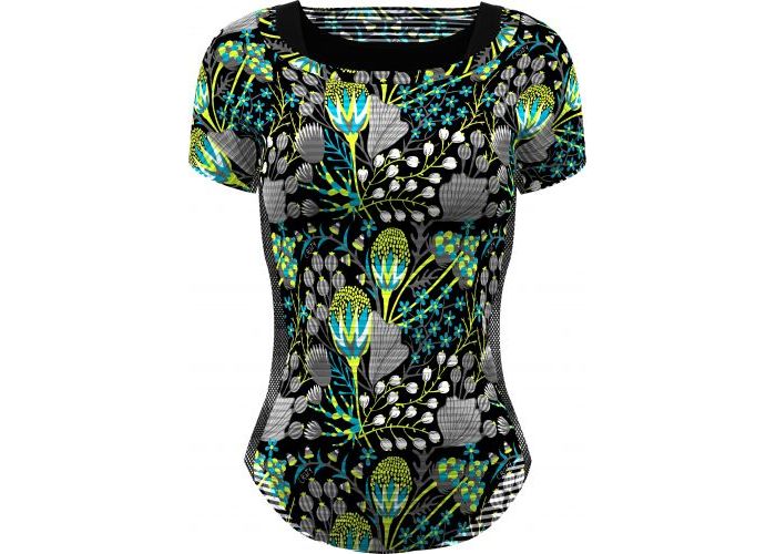 Dámske bežecké tričko Crazy Idea T-SHIRT SLASH WOM Leila Yellow