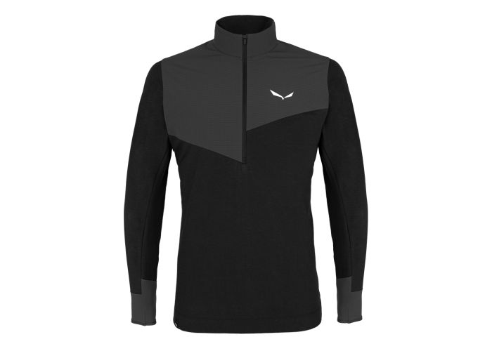 Salewa Alpine Hemp M HZ Pánska turistická mikina z konope 2. vrstva Black