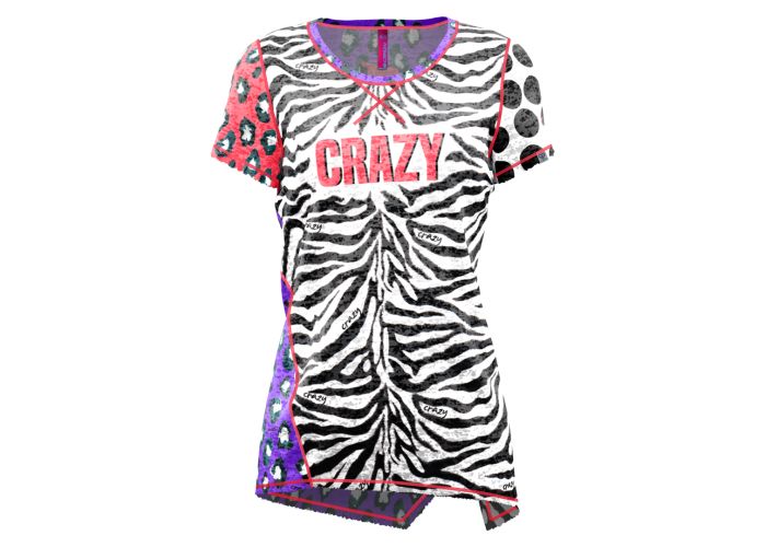 Crazy Idea T-shirt Aloha W Dámske športové tričko   Black Zebra