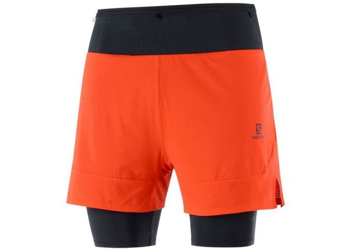 Salomon Sense 2in1 Short Man Pánske bežecké kraťasy Fiery Red