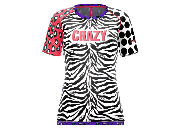 Crazy Idea T-shirt Mountain Flash Dámske technické tričko Black zebra