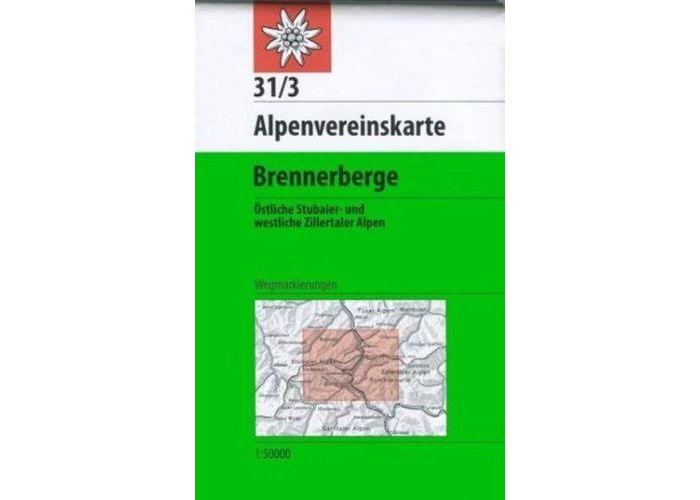 Turistická mapa Alpenverein Brennerberge červená