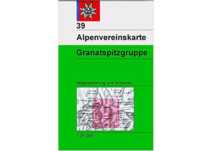 Turistická mapa Alpenverein Granatspitzgruppe červená