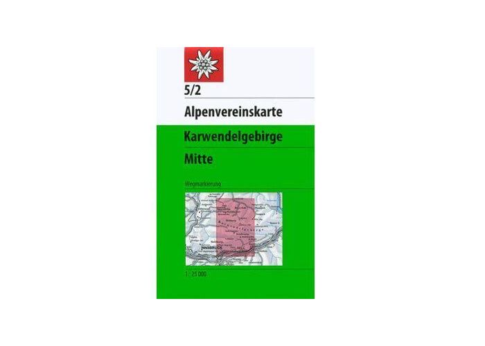 Turistická mapa Alpenverein Karwandelgebirge mitte červená