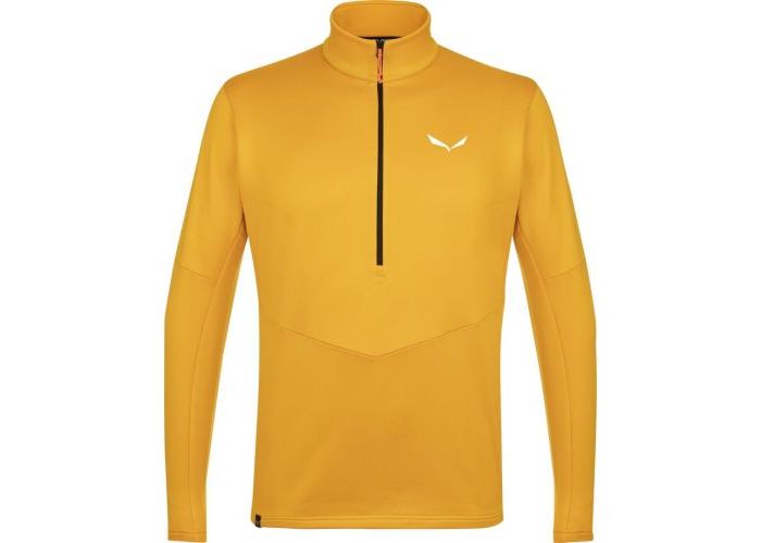 SALEWA PUEZ PL  half zip Pánska fleecová mikina 2. vrstva Yellow
