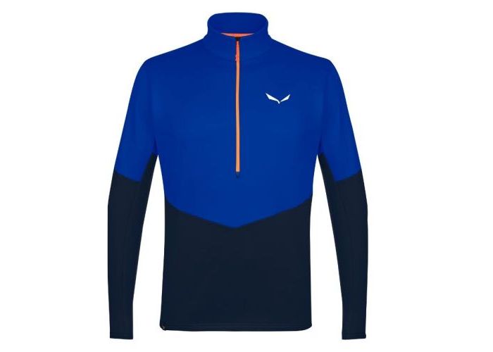 SALEWA PUEZ PL  half zip Pánska fleecová mikina 2. vrstva Blue