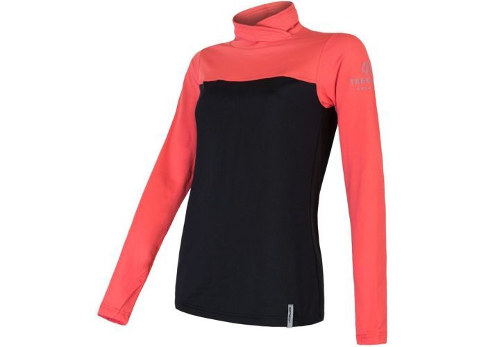 Mikina SENSOR coolmax Thermo dámske tričko kr. zips čierna/koral