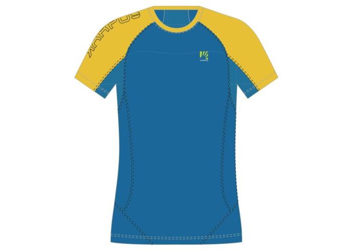 KARPOS Lavaredo Pánske bežecké tričko Modrá/žltá