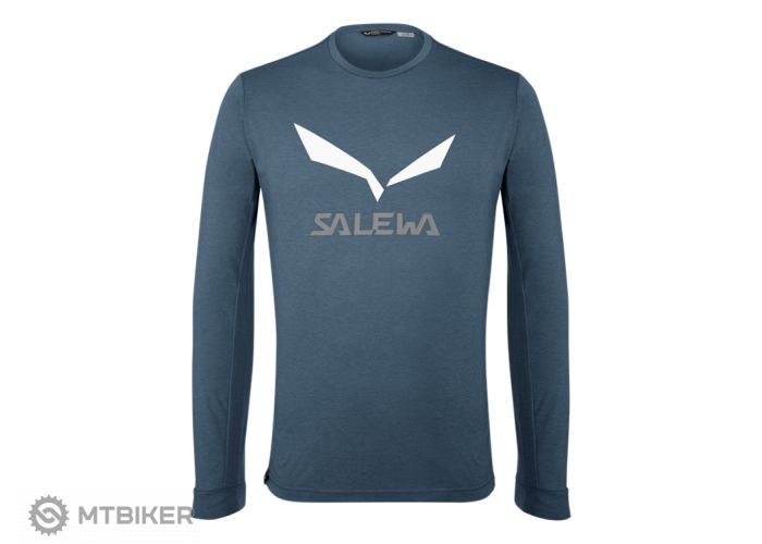 Salewa Solidlogo Dry M L/S Tee premium navy melange