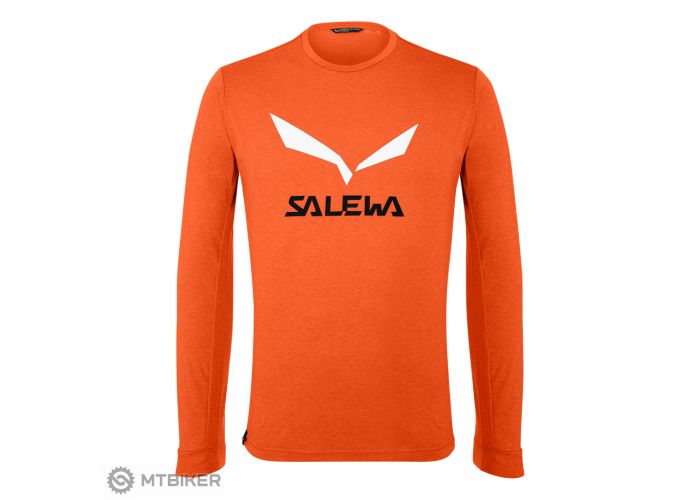 Salewa Solidlogo Dry M L/S Tee red orange melange