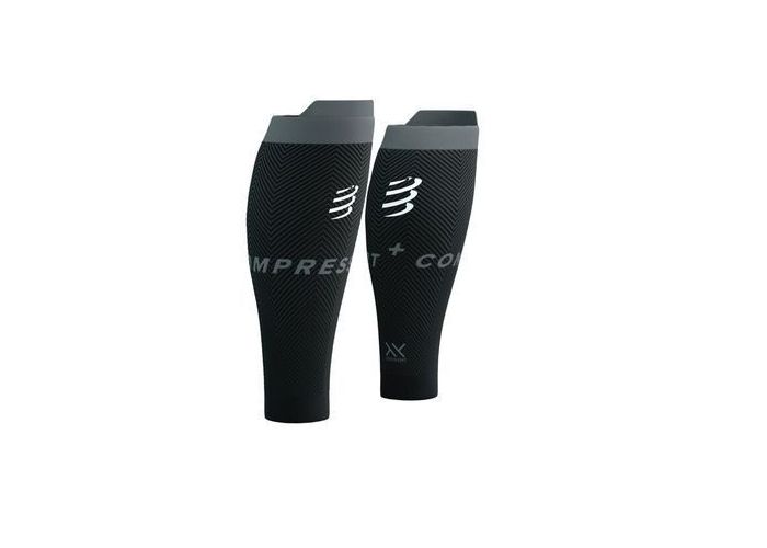 Compressport R2 Oxygen Black Steel/Grey kompresné návleky